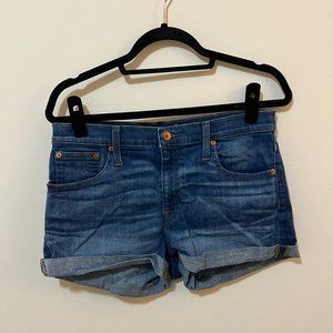 J. CREW Shorts Denim Blue Size 29 Women's style E7594 Cut-Off Raw Cuffed Hem